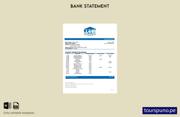 listo para imprimir plantilla de word   extracto bancario hipotecario de jamaica